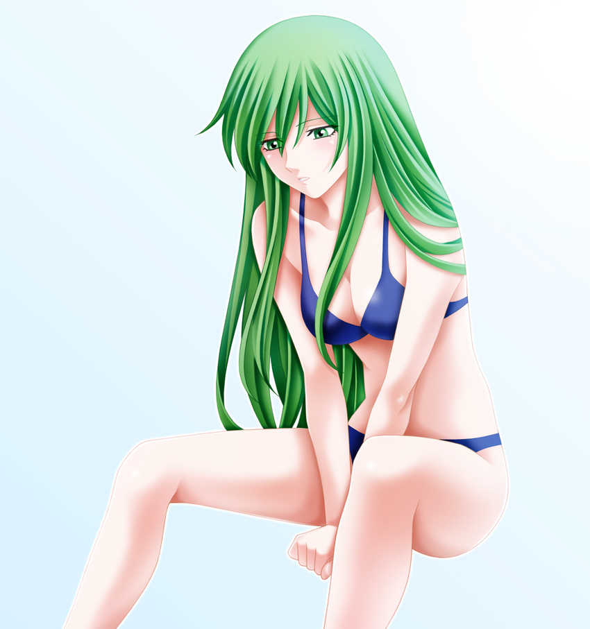 bikini fire_emblem fire_emblem:_akatsuki_no_megami green_eyes green_hair highres long_hair nephenee solo swimsuit tamamon