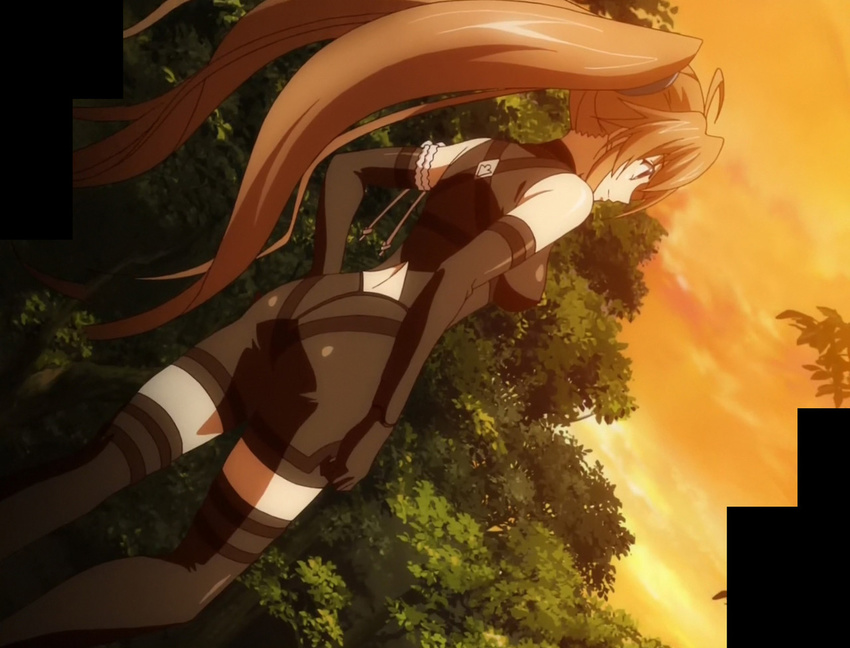 1girl ass brown_hair high_school_dxd long_hair shidou_irina solo standing stitched twintails