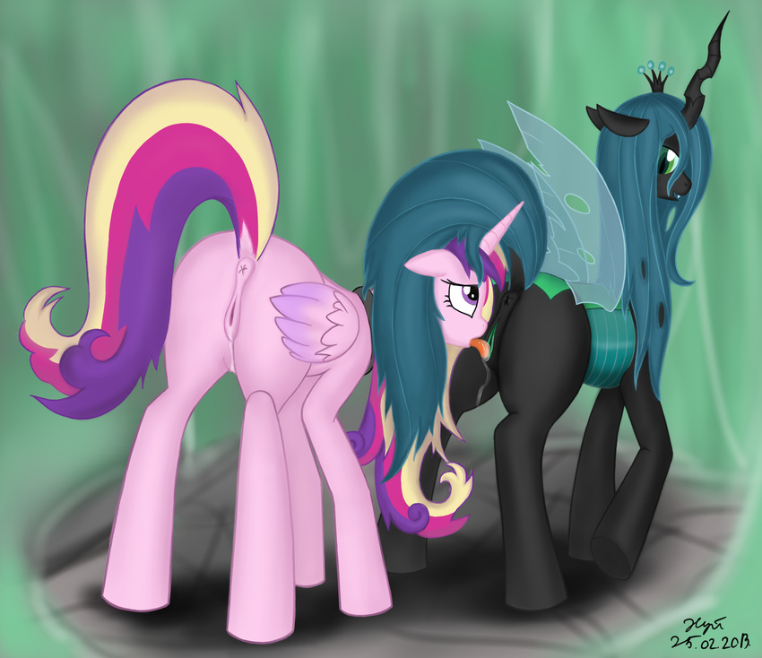 friendship_is_magic my_little_pony princess_cadence queen_chrysalis xyi