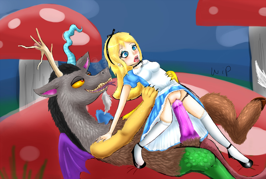 alice alice_in_wonderland crossover discord doodlingbby1228 friendship_is_magic my_little_pony