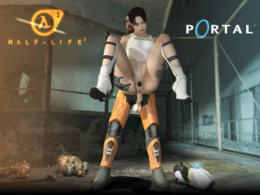 chell gordon_freeman half-life_2 portal_2 tagme