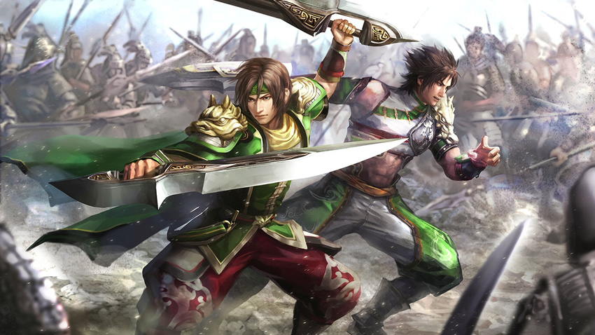 2boys battle guan_xing multiple_boys shin_sangoku_musou zhang_bao