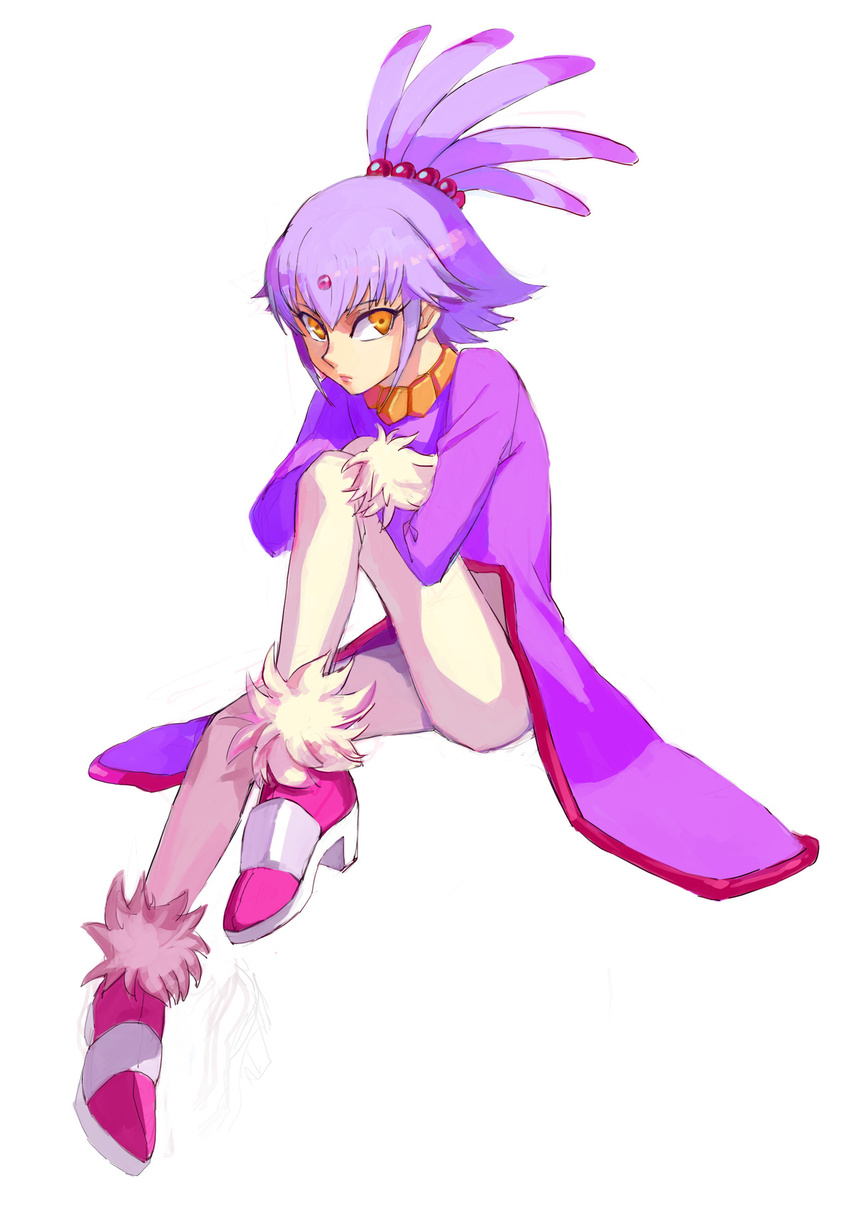 bad_id bad_tumblr_id blaze_the_cat full_body fur_trim highres humanization ponytail purple_hair shoes solo sonic_the_hedgehog white_background yellow_eyes
