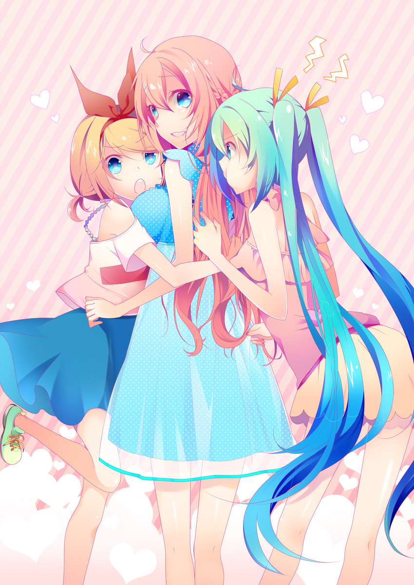 hatsune_miku kagamine_rin megurine_luka temari_(artist) vocaloid