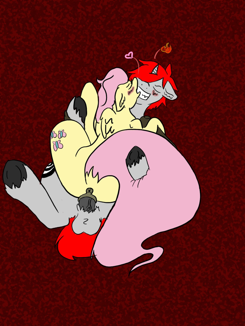 anus butt collaboration cowgirl duo equine female fluttershy_(mlp) friendship_is_magic fur grey_fur hair horn horse jackalopedewey male mammal my_little_pony original_character pegasus penetration penis pink_hair pony pussy reverse_missionary riding schizo schizo_pony sex straight two_characters unicorn vaginal vaginal_penetration wings yellow_fur
