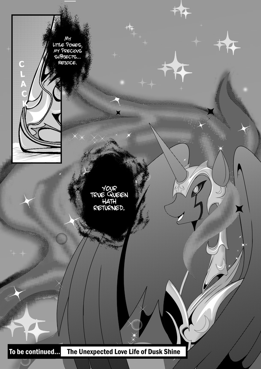 crossgender equine female feral friendship_is_magic hair horn horse mammal multi-colored_hair my_little_pony nightmare_moon_(mlp) pony text winged_unicorn wings xxangeluciferxx