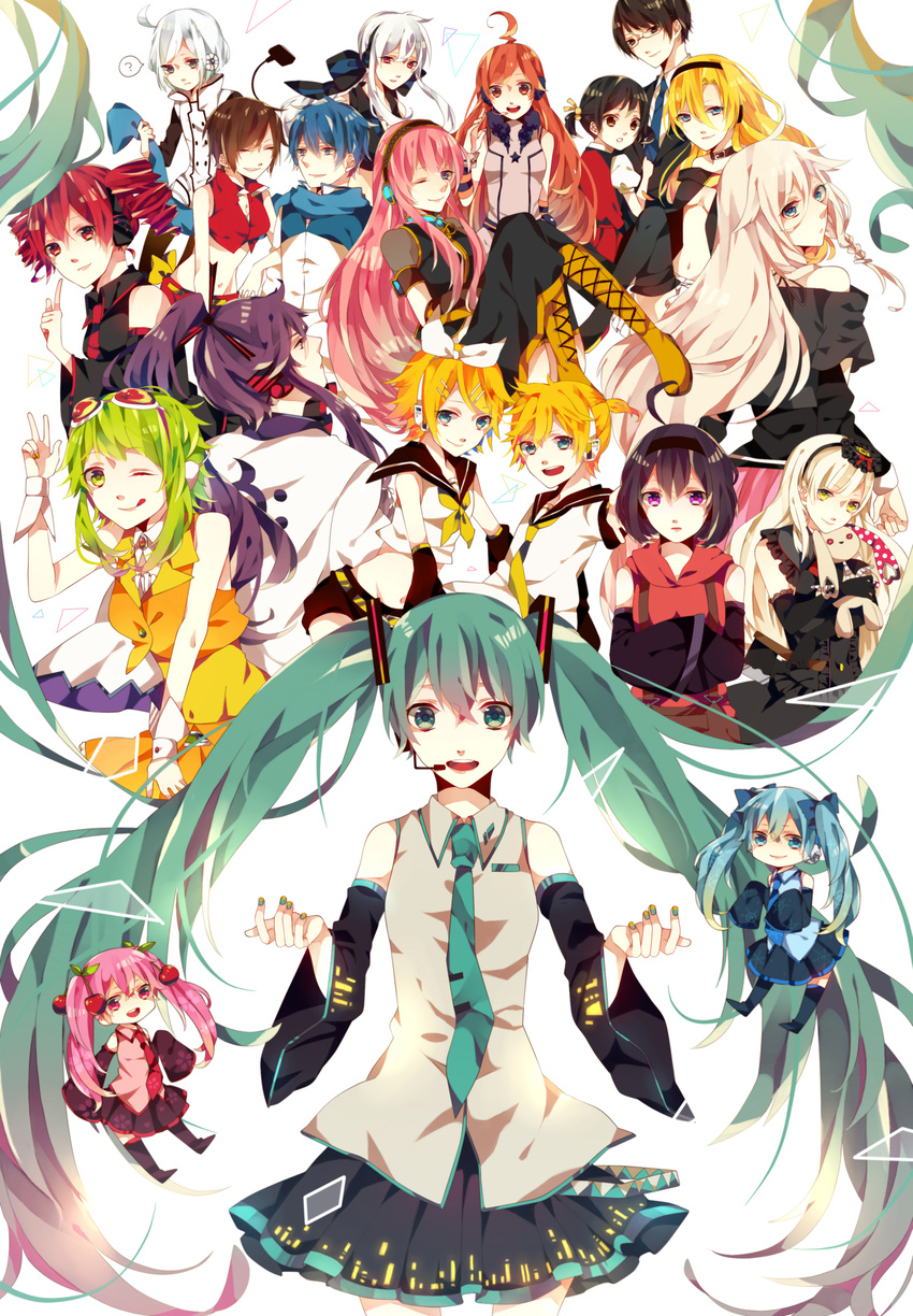 gumi hatsune_miku headphones hiyama_kiyoteru kaai_yuki kagamine_len kagamine_rin kaito kamui_gakupo kasane_teto lily_(vocaloid) mayu_(vocaloid) megurine_luka meiko miki_(vocaloid) murasaki_shigure sakura_miku utatane_piko utau vocaloid yowane_haku