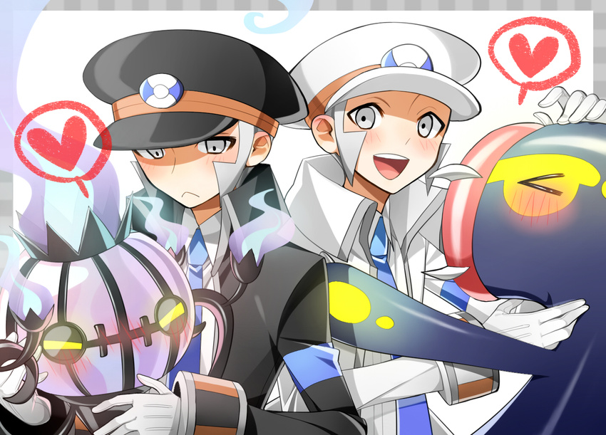 2boys chandelure eelektross kudari_(pokemon) multiple_boys nobori_(pokemon) pokemon
