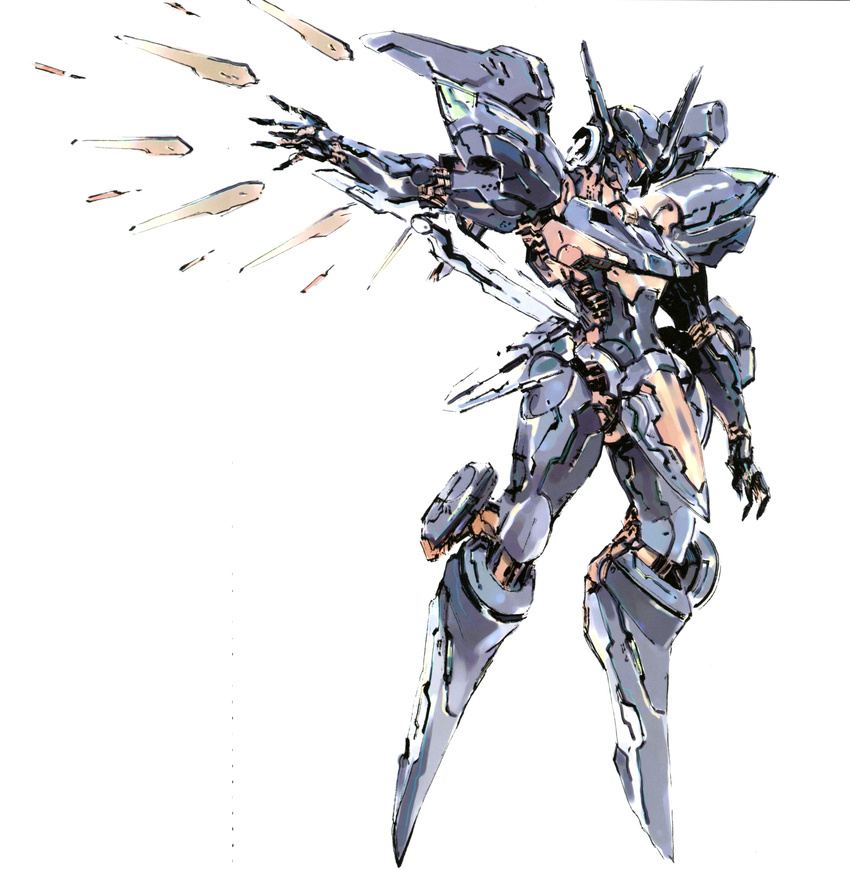 artbook highres jehuty mecha no_humans official_art orbital_frame scan shinkawa_youji solo stitched third-party_edit zone_of_the_enders