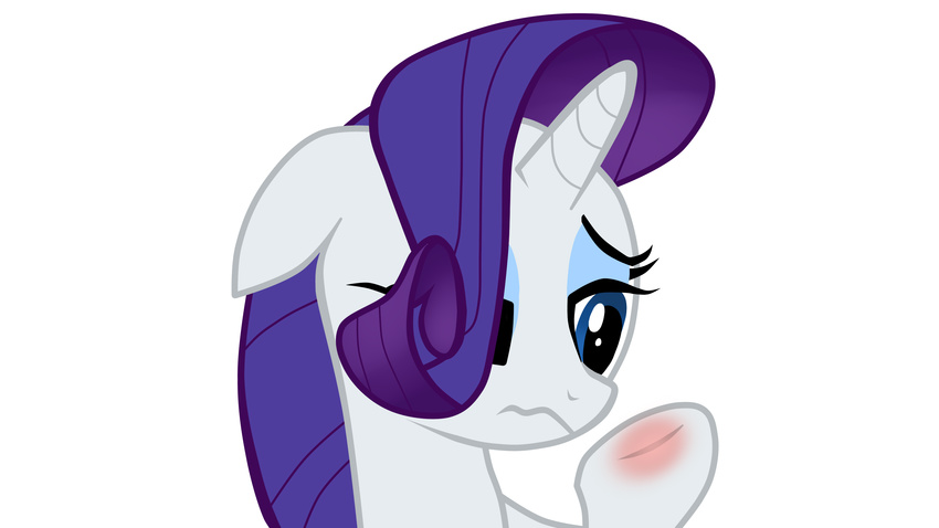 absurd_res blue_eyes cute equine female feral friendship_is_magic frown hair hi_res horn horse mammal my_little_pony plain_background pony purple_hair rarity_(mlp) sad skyline19 unicorn white_background wounded
