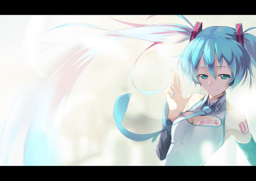 hatsune_miku kasuga_ayumu_(pixiv) tie twintails vocaloid white