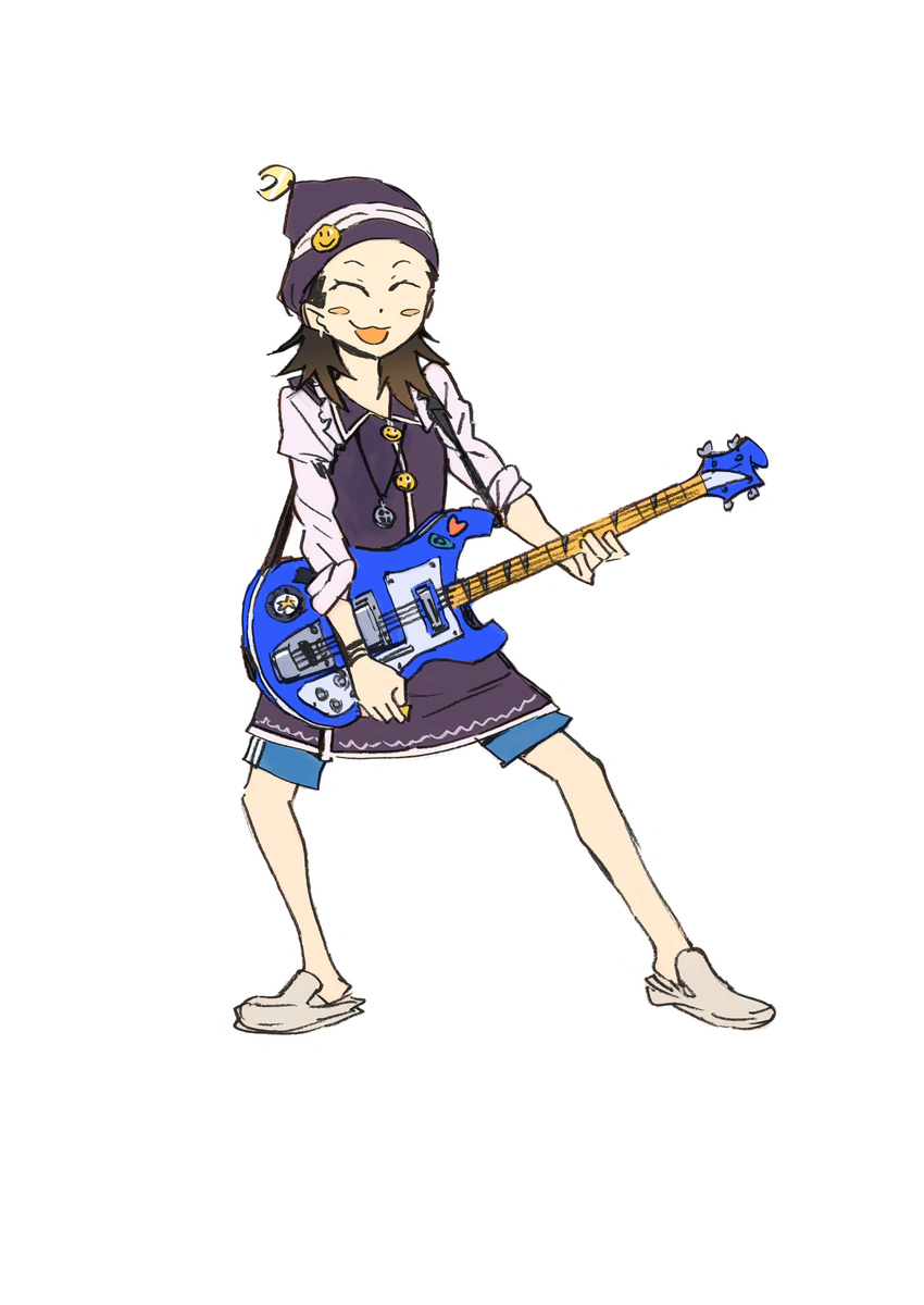 bad_id bad_pixiv_id bass_guitar cosplay guitar happy hat highres hyakko instrument katou_haruaki kobayashi_koma lunasa_prismriver lunasa_prismriver_(cosplay) official_art rickenbacker solo touhou whammy_bar