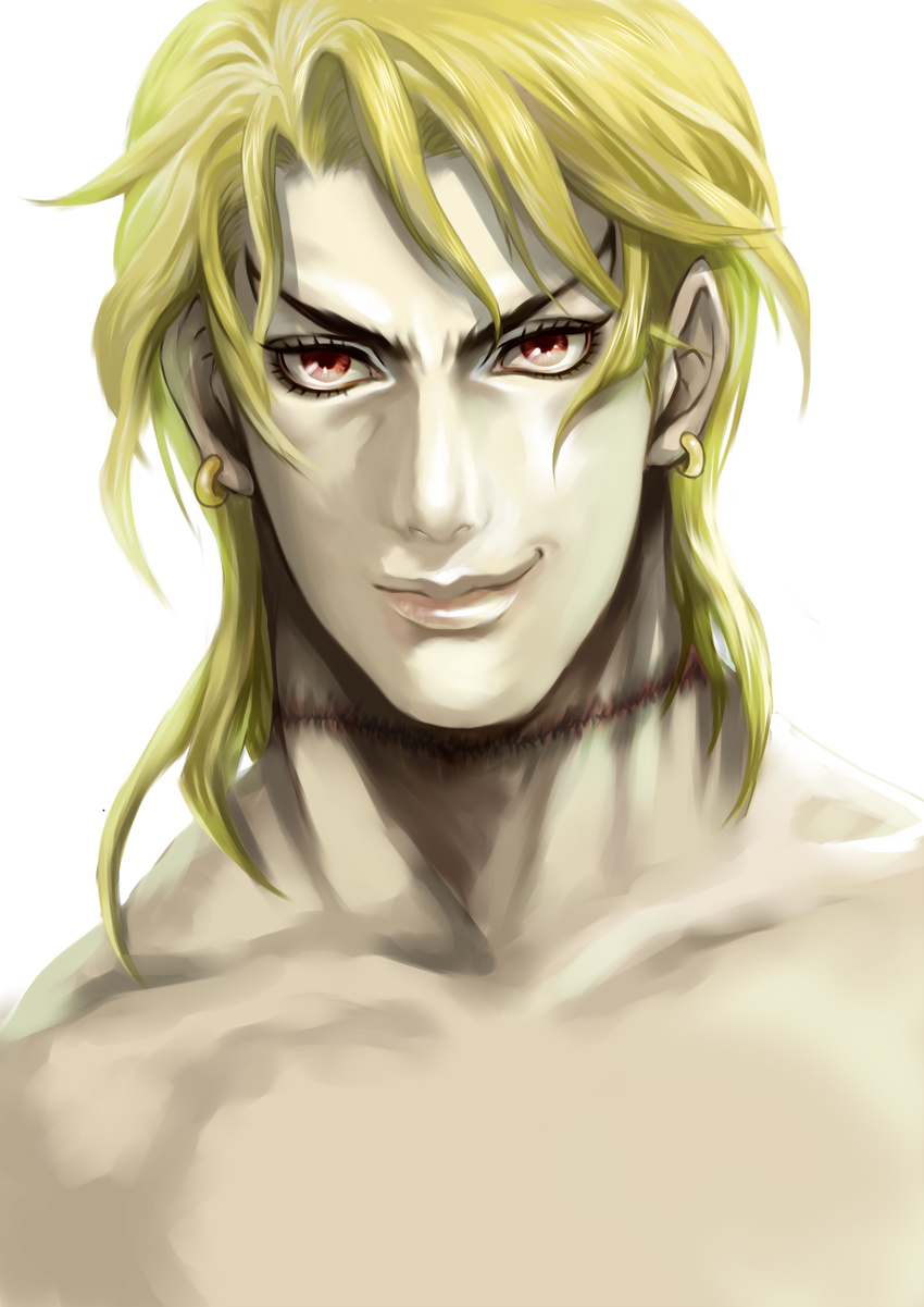 absurdres bad_id bad_pixiv_id blonde_hair dio_brando highres jojo_no_kimyou_na_bouken male_focus owota red_eyes scar solo