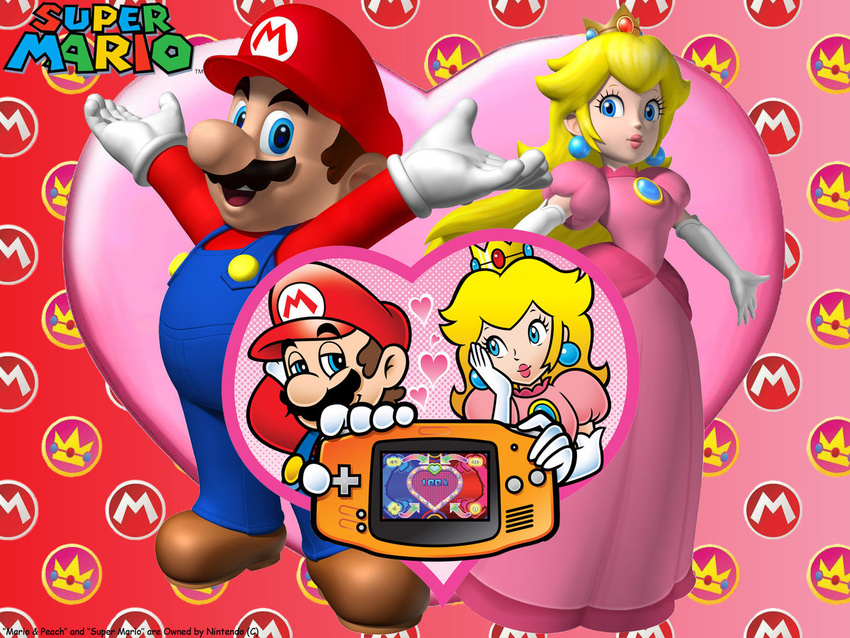 1boy 1girl game_boy_advance handheld_game_console mario mario_(series) princess_peach super_mario_bros.