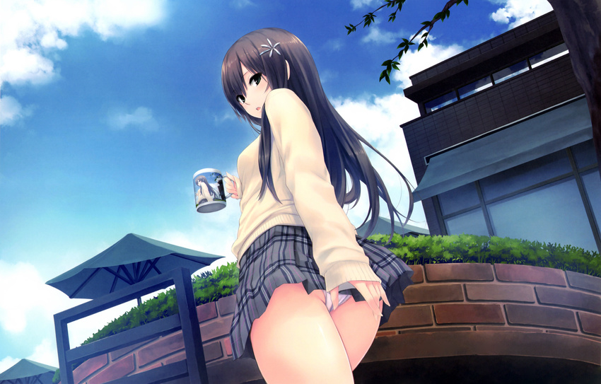 coffee-kizoku long_hair panties scan skirt underwear upskirt