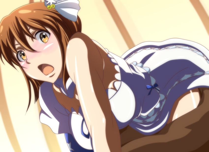 blush breasts brown_hair cahlacahla censored female hagiwara_yukiho idolmaster short_hair solo