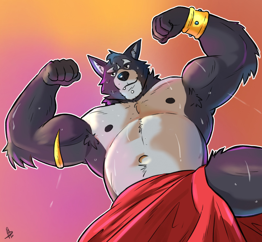 adastra adastra_(series) amicus_(adastra) anthro biceps canid canine canis echo_project flexing fur hi_res male mammal muscular muscular_anthro muscular_male obenpanda solo wolf