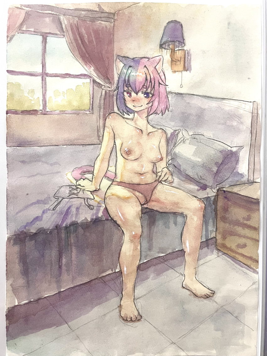 absurd_res female hi_res humanoid kawaifufuko kawaifufuko_(character) painting_(artwork) solo traditional_media_(artwork) watercolor_(artwork)