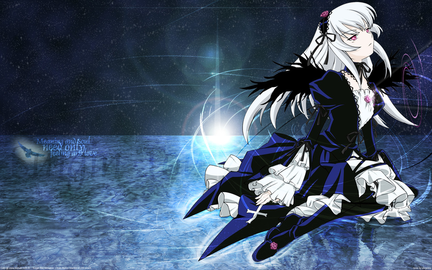 gothic pink_eyes possible_duplicate rozen_maiden suigintou white_hair wings