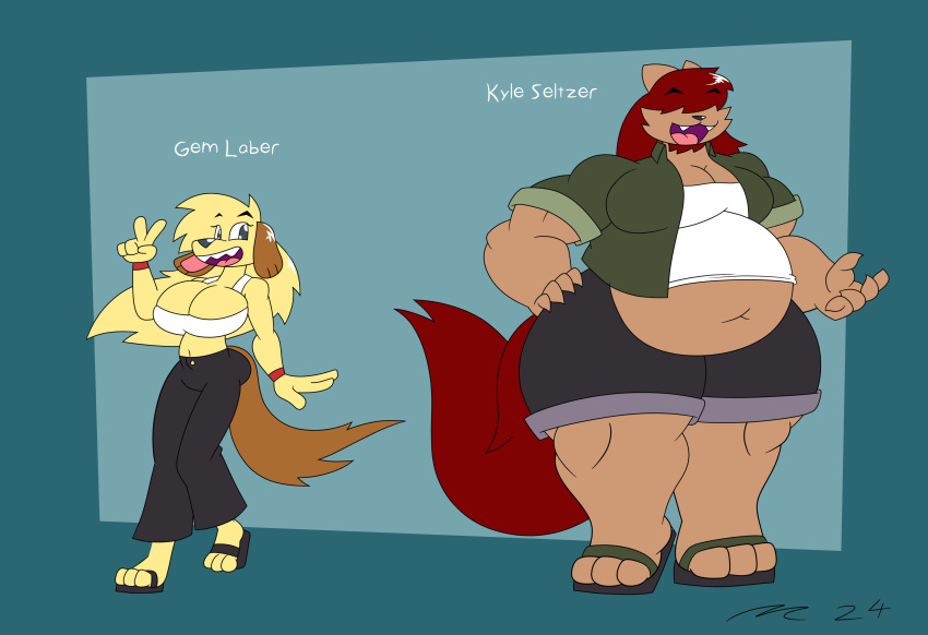 absurd_res anthro blonde_hair canid canine canis crossgender dirtymac domestic_cat domestic_dog felid feline felis female fur hair hi_res mac-daddy male mammal red_hair tan_body tan_fur yellow_body yellow_fur