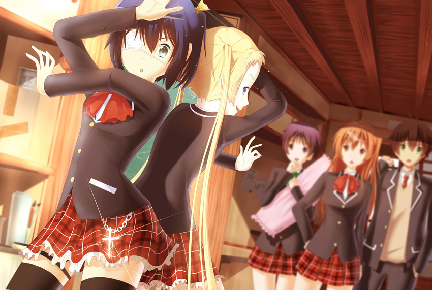 chuunibyou_demo_koi_ga_shitai! dekomori_sanae nibutani_shinka riki_to seifuku takanashi_rikka togashi_yuuta tsuyuri_kumin