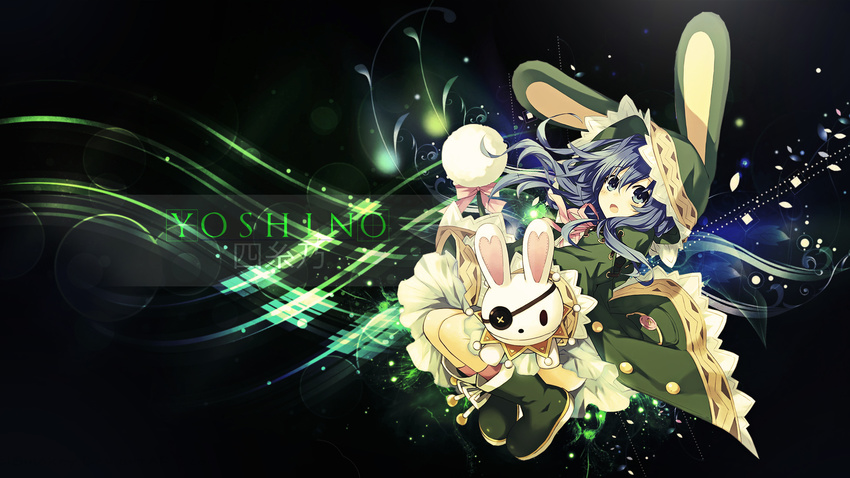 blue_eyes blue_hair bunny_ears date_a_live long_hair puppet yoshino_(date_a_live)