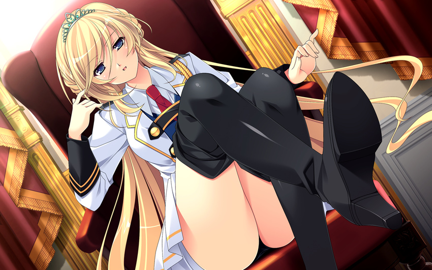 amelia_rose_brettingham ankoromochi blonde_hair blue_eyes game_cg long_hair satou_satoru shitsuji_ga_aruji_wo_erabu_toki thighhighs