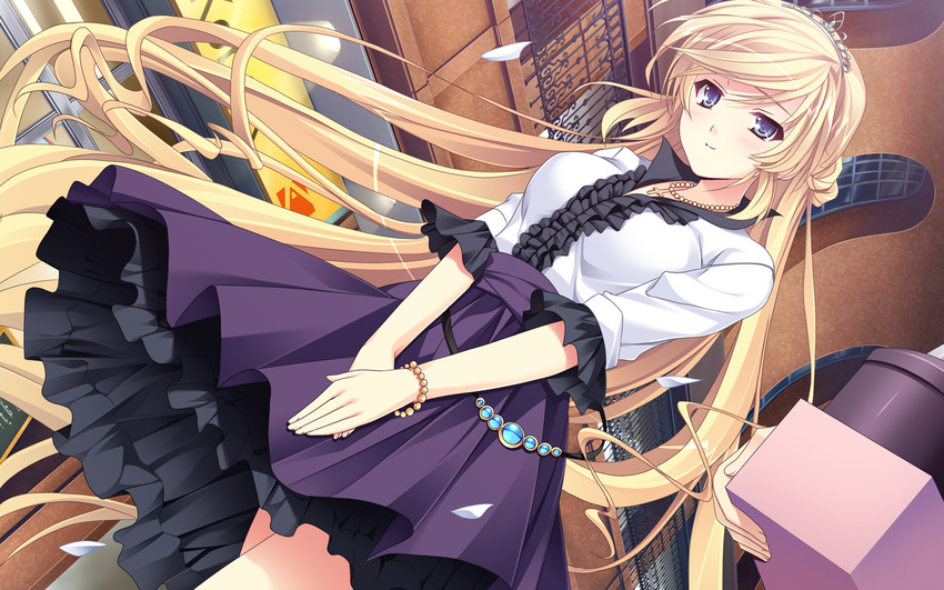 amelia_rose_brettingham ankoromochi blonde_hair blue_eyes blush dress game_cg long_hair satou_satoru shitsuji_ga_aruji_wo_erabu_toki tiara