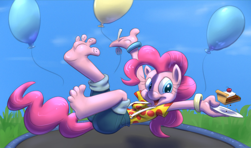 anthro anthrofied balloons blue_eyes clothing collaboration draneas equine female friendship_is_magic hair horse kuroi_wolf mammal my_little_pony pink_fur pink_hair pinkie_pie_(mlp) pony solo trampoline