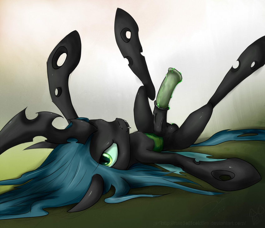 dickgirl equine feral friendship_is_magic horn horse huge_penis intersex mammal my_little_pony penis pony queen_chrysalis_(mlp) rule1of1coldfire seductive_pose wings