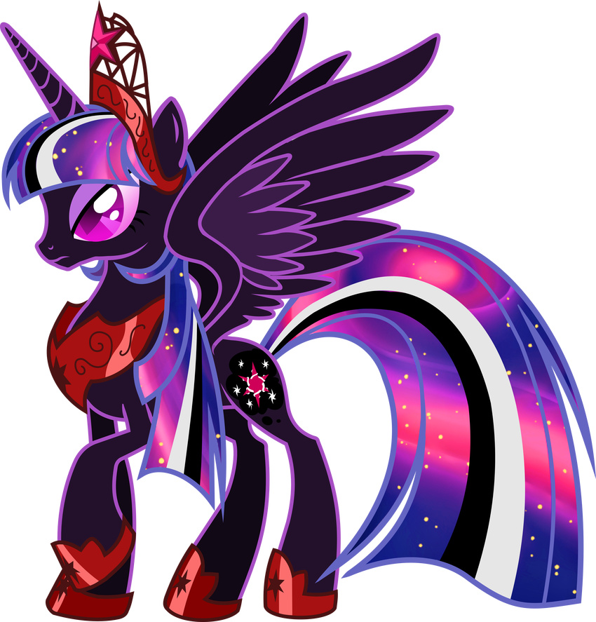 absurd_res alpha_channel armor corruption crown cutie_mark dragnmastralex equine evil female feral friendship_is_magic fur hair hi_res horn horse mammal multi-colored_hair my_little_pony plain_background pony princess purple_eyes purple_fur royalty solo transparent_background twilight_sparkle_(mlp) winged_unicorn wings