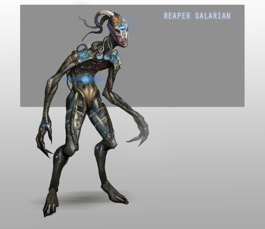 absurd_res alien andrewryanart bent_over black_eyes creepy cyborg dead english_text fan_art hi_res hybrid mass_effect nightmare_fuel salarian standing teeth text