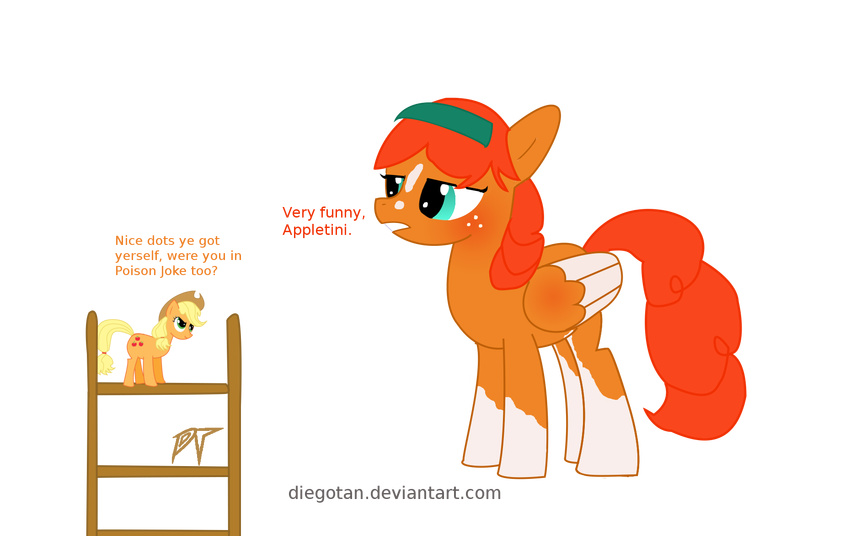 applejack_(mlp) appletini dialog diegotan equine female feral friendship_is_magic horse ladder mammal my_little_pony original_character poison_joke pony text