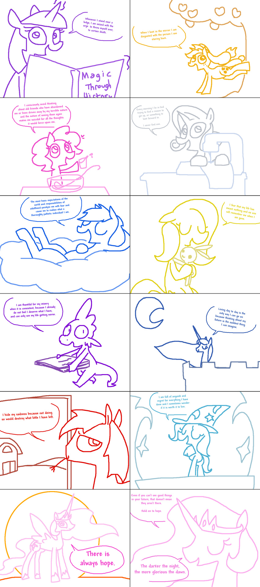 applejack_(mlp) barn big_macintosh_(mlp) book comic crown depression dragon equine female feral fluttershy_(mlp) friendship_is_magic fruit group horn horse lagomorph male mammal my_little_pony pegasus pinkie_pie_(mlp) pony princess_celestia_(mlp) princess_luna_(mlp) rabbit rainbow_dash_(mlp) rarity_(mlp) spike_(mlp) the_weaver tree trixie_(mlp) twilight_sparkle_(mlp) unicorn winged_unicorn wings