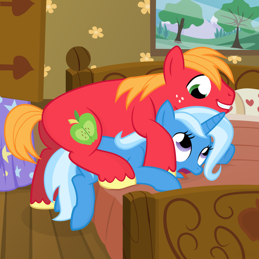 ahegao bed big_macintosh_(mlp) blue_body cutie_mark duo equine female feral freckles friendship_is_magic fur grass green_eyes hair horn horse inside looking_down looking_up lying lying_on_top male mammal mountain my_little_pony open_mouth orange_hair outside pillow pony purple_eyes red_body red_fur sky smile spread_legs spreading straight teeth tongue tongue_out tree trixie_(mlp) unicorn white_hair window