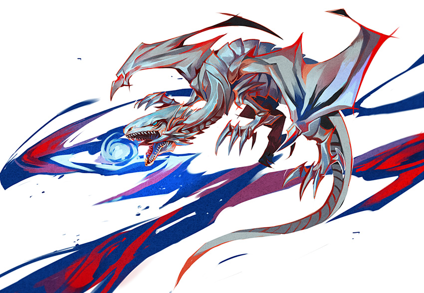 blue-eyes_white_dragon blue_eyes dragon duel_monster no_humans solo yuu-gi-ou yuu-gi-ou_duel_monsters