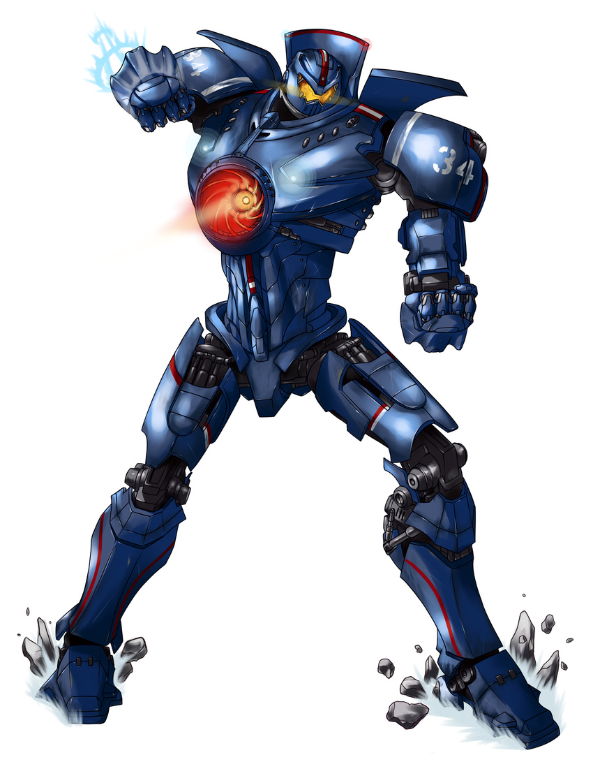 gipsy_danger highres mecha nishiumi_yuuta no_humans pacific_rim science_fiction simple_background solo white_background