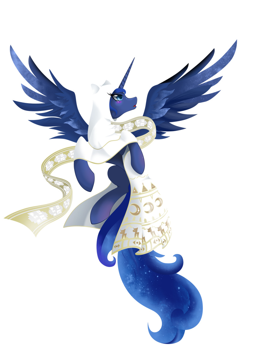 alpha_channel artist-apprentice587 blue_eyes clothing equine female friendship_is_magic hi_res hood horn horse journey journey_(game) mammal my_little_pony plain_background pony princess_luna_(mlp) robe solo sparkles transparent_background vector winged_unicorn wings