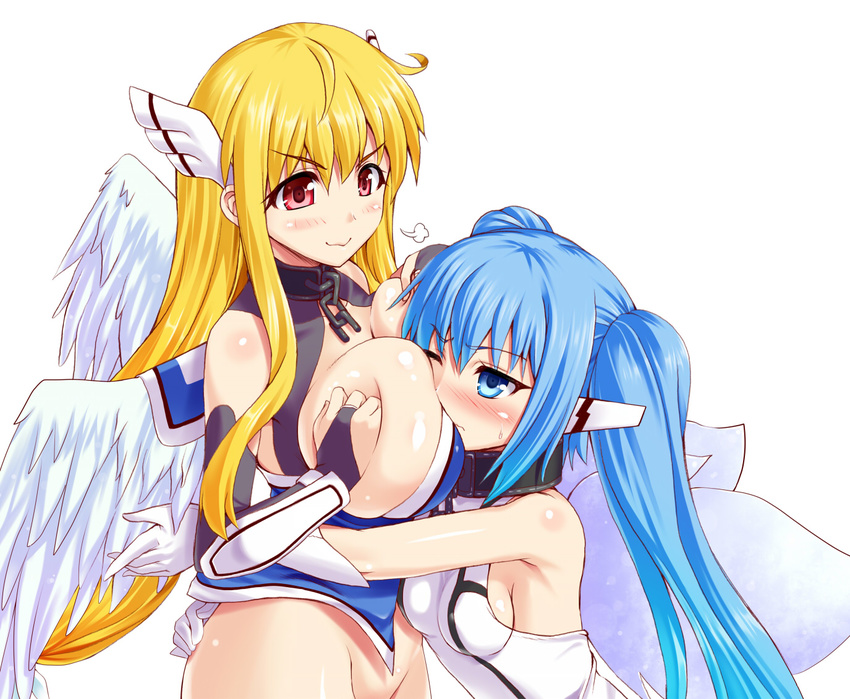 astraea bottomless breast_hold kawase_seiki nymph sora_no_otoshimono wings