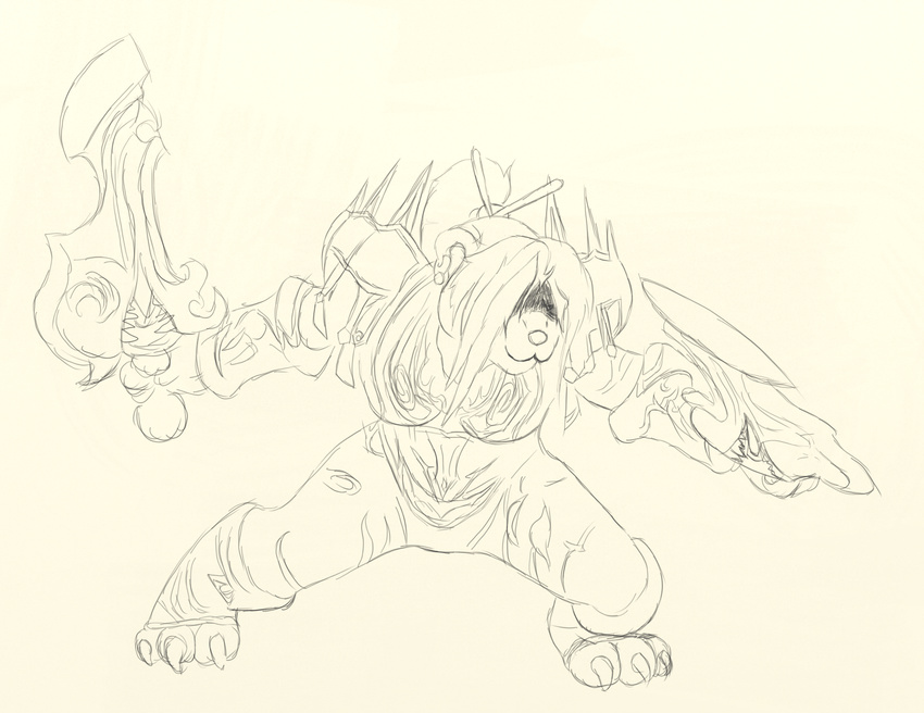 bear breasts claws female hair holding lunae mammal mists_of_pandaria panda paws rogue shadow sketch smile sneaking standing sword video_games warcraft weapon world_of_warcraft xhya