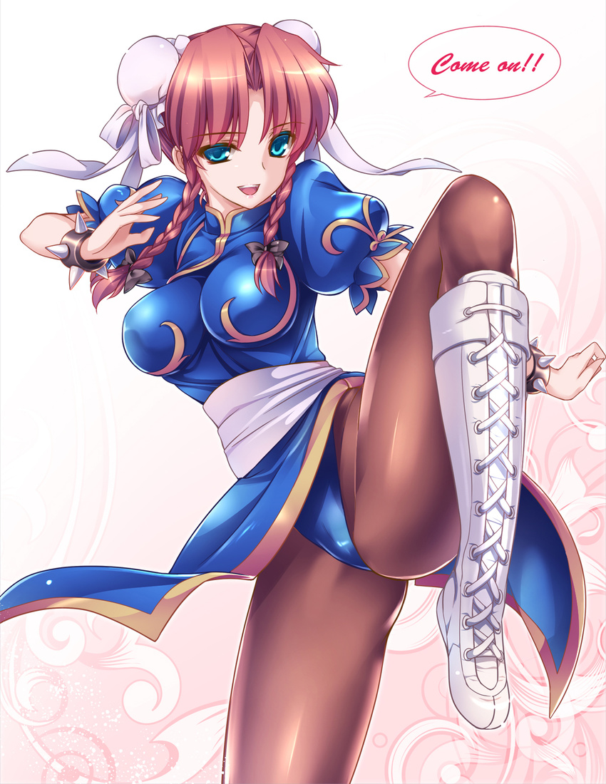 chun_li cosplay hong_meiling moneti pantyhose street_fighter touhou