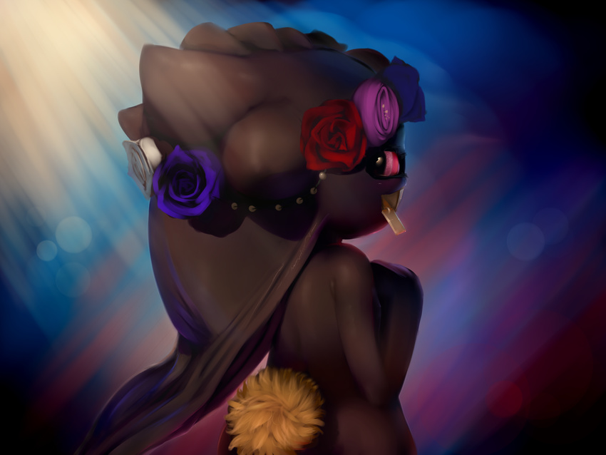 banette black_skin covering_breasts doll female flower ghost nintendo plantpenetrator pok&#233;mon pok&eacute;mon spirit video_games