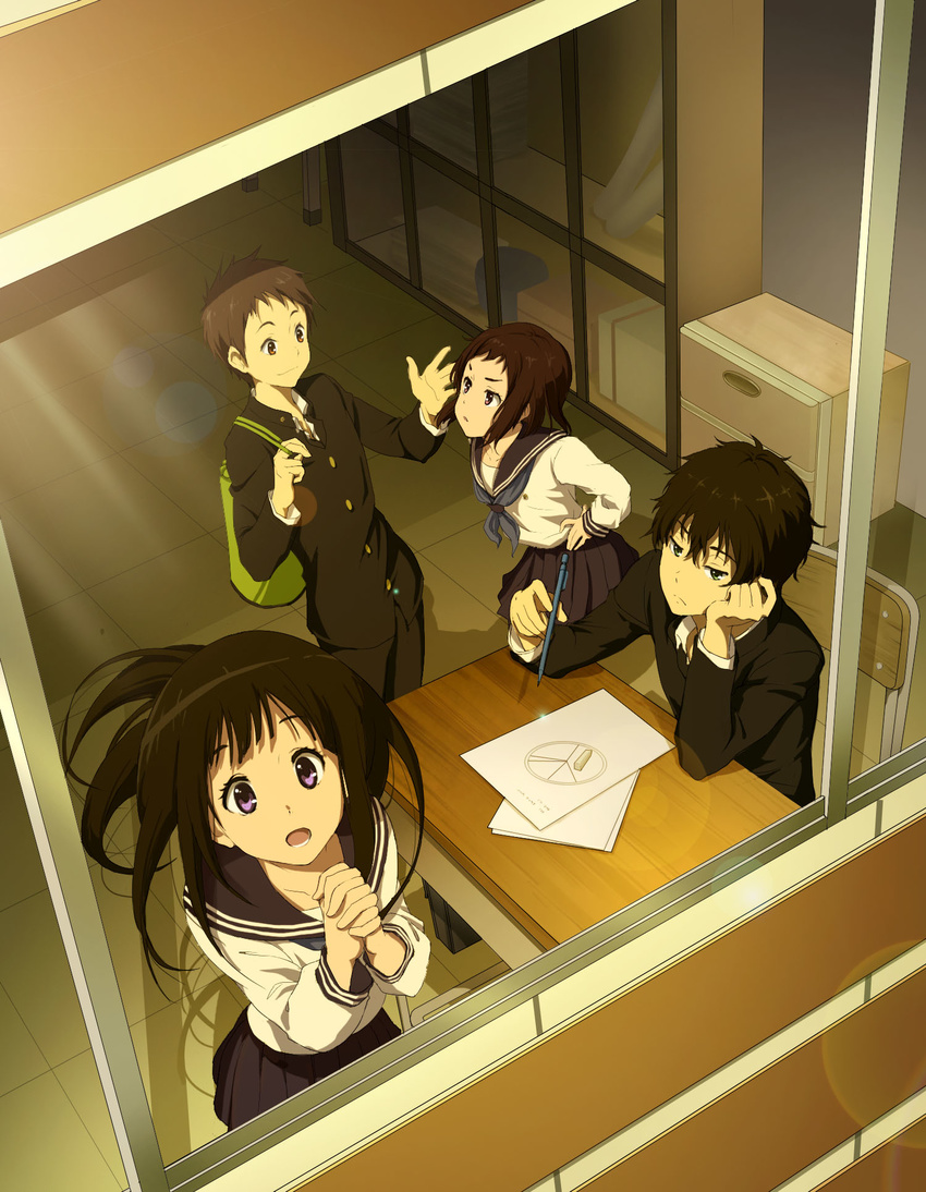 chitanda_eru hyouka ibara_mayaka oreki_houtarou seifuku