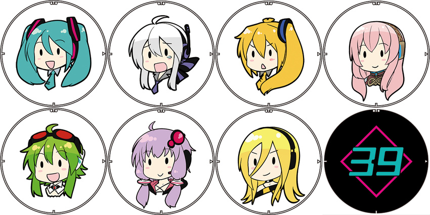 6+girls ahoge akita_neru aqua_hair blonde_hair blush_stickers bow caffein goggles goggles_on_head green_hair gumi hair_bow hair_ornament hatsune_miku headset lavender_hair lily_(vocaloid) long_hair megurine_luka multiple_girls necktie open_mouth pink_hair short_hair short_hair_with_long_locks side_ponytail sidelocks smile smirk solid_oval_eyes tears triangle_mouth twintails vocaloid voiceroid voyakiloid yowane_haku yuzuki_yukari