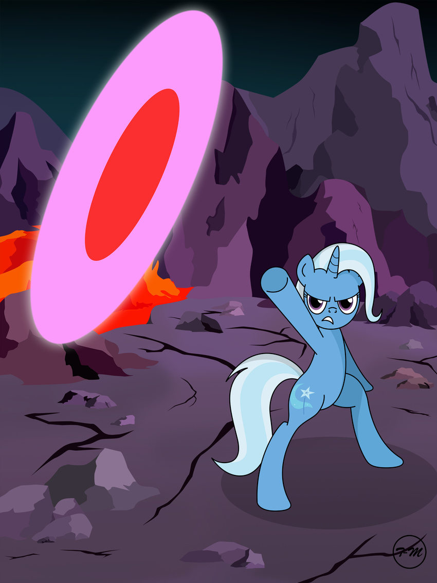 angry aura blue_body blue_hair cutie_mark dragon_ball dragon_ball_z equine female feral friendship_is_magic frown hair hi_res horn horse looking_at_viewer magic mammal multi-colored_hair my_little_pony night outside parody pony purple_eyes solo toxic-mario trixie_(mlp) two_tone_hair unicorn white_hair