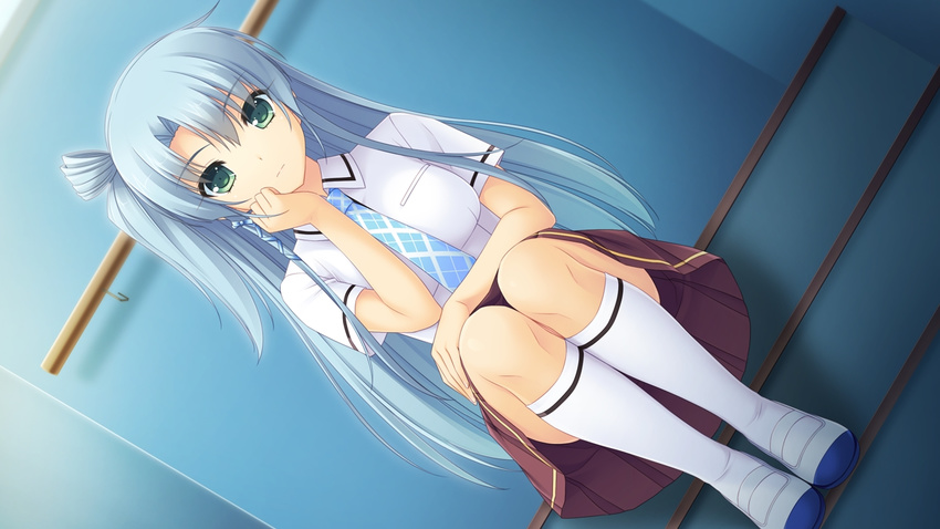 blue_hair game_cg green_eyes long_hair saimin_enbu sayori tagme_(character)