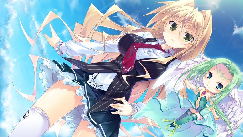 blonde_hair game_cg green_eyes guardian☆place hibarigaoka_itsuki hinata_mutsuki long_hair