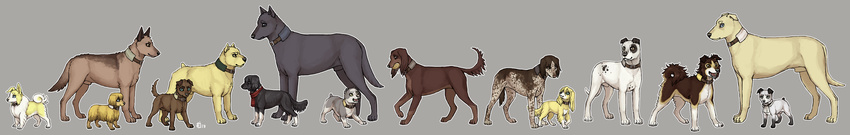 animalization annie_leonhardt annotated armin_arlert bertolt_hoover christa_renz collar connie_springer dog dog_collar emlan eren_yeager erwin_smith grey_background hange_zoe highres jean_kirchstein levi_(shingeki_no_kyojin) long_image marco_bodt mikasa_ackerman no_humans reiner_braun sasha_braus shingeki_no_kyojin simple_background wide_image ymir_(shingeki_no_kyojin)