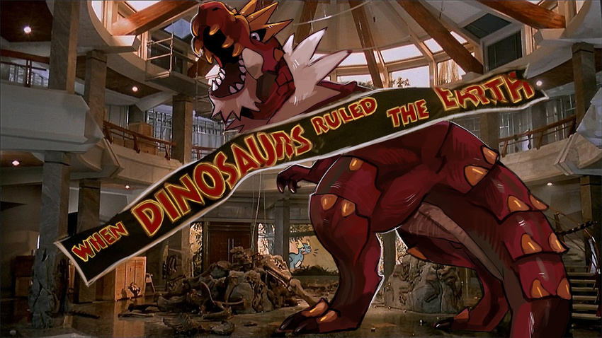 amaura aurorus epic jurassic_park museum no_humans parody pokemon tyrantrum when_you_see_it