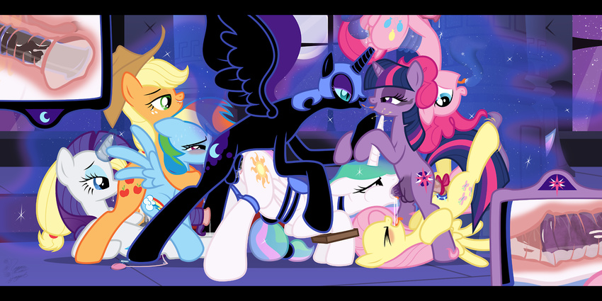 anal anal_penetration applejack_(mlp) balls bdsm black_fur blue_fur bondage bound cowboy_hat cum cum_in_mouth cum_in_pussy cum_in_uterus cum_inside cunnilingus cutie_mark dickgirl equine eyes_closed female feral fluttershy_(mlp) freckles friendship_is_magic fur green_eyes group group_sex hair hat herm horn horse incest inside internal intersex male mammal moon my_little_pony niggerfaggot night nightmare_moon_(mlp) oral oral_sex orgy pegasus penetration penis pink_fur pink_hair pinkie_pie_(mlp) pony princess_celestia_(mlp) purple_eyes purple_fur pussy rainbow_dash_(mlp) rarity_(mlp) sex sibling sisters spitroast tongue tongue_out twilight_sparkle_(mlp) unicorn vaginal vaginal_penetration white_fur winged_unicorn wings yellow_fur